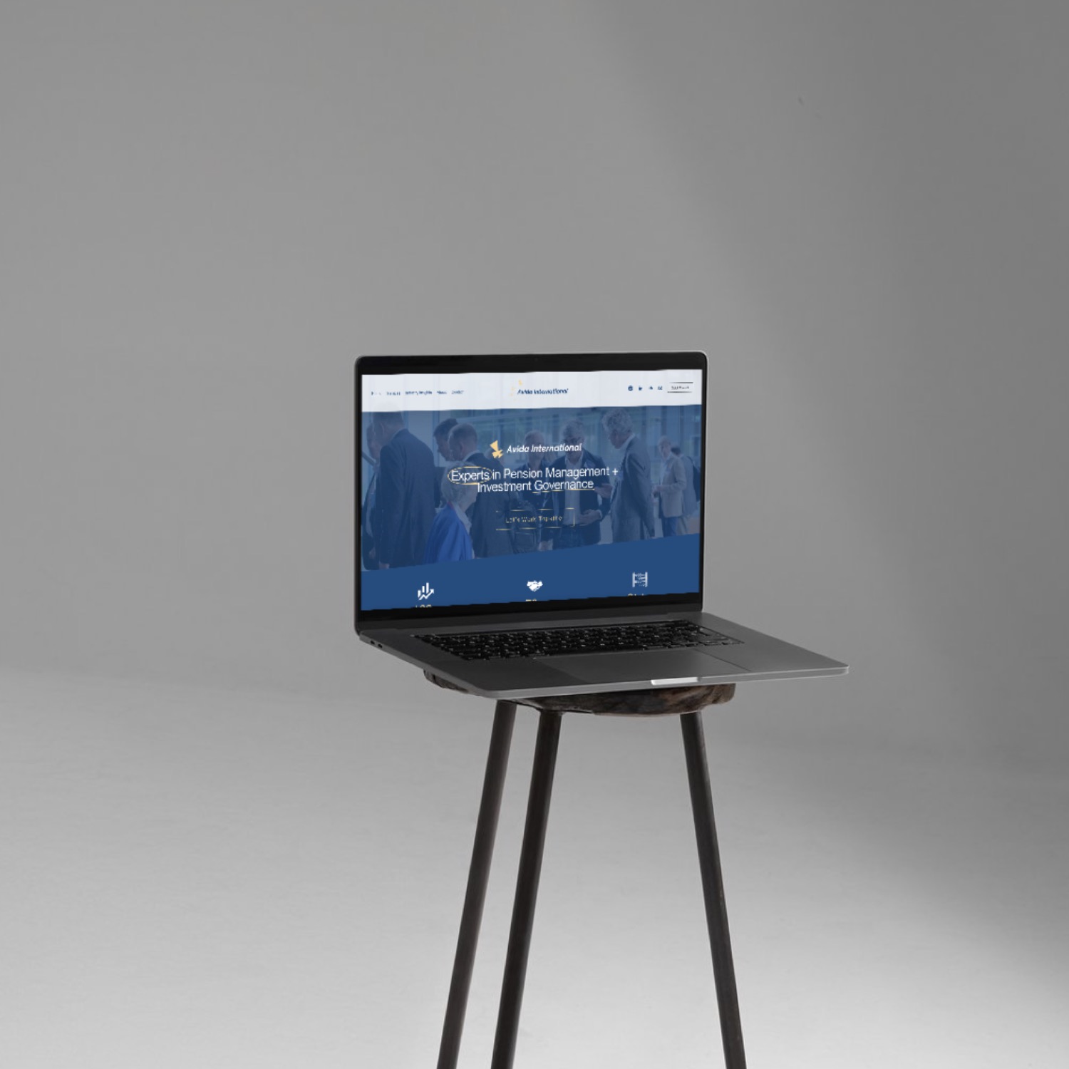 Avida International’s redesigned website on a laptop