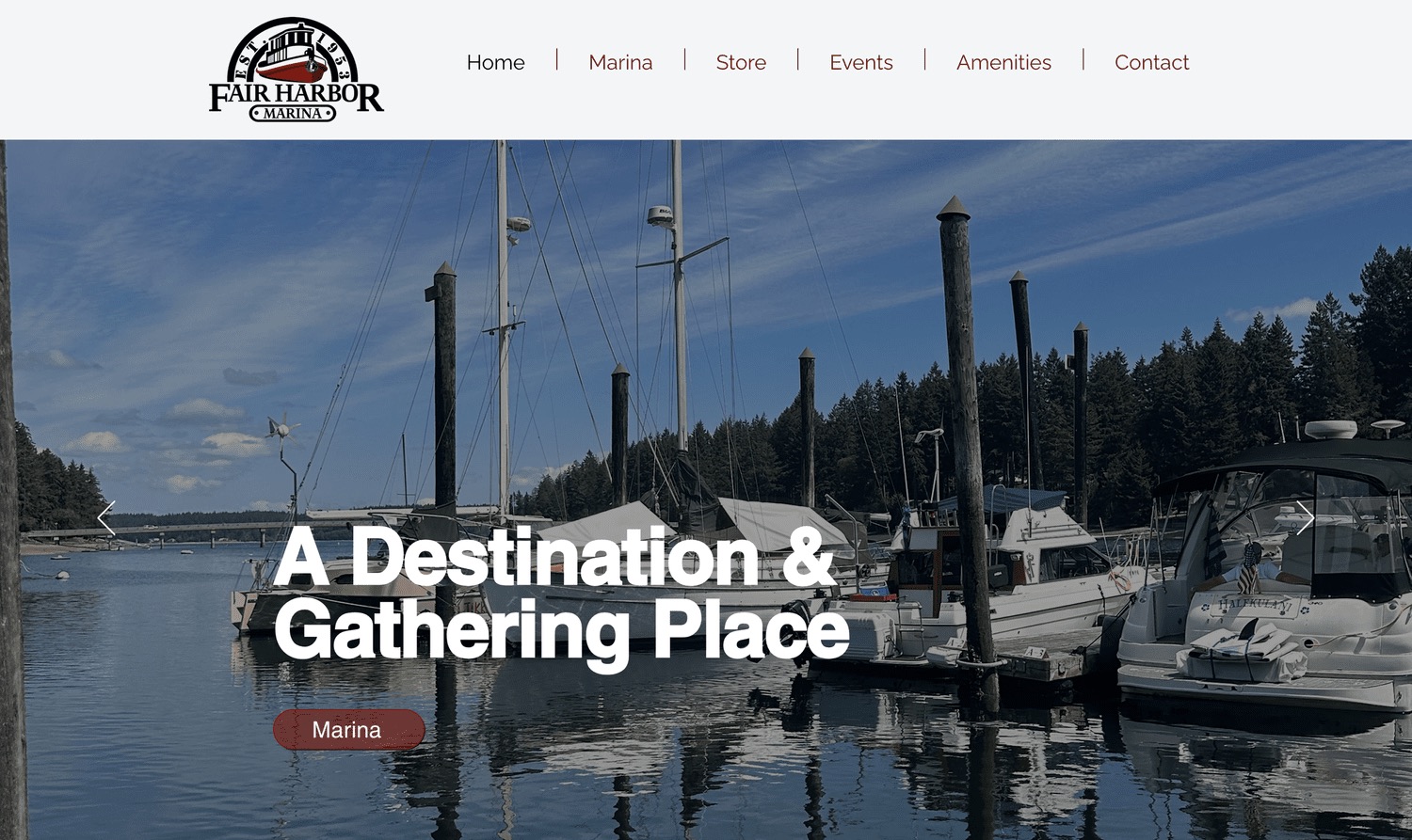 Fair Harbor Marina website homepage