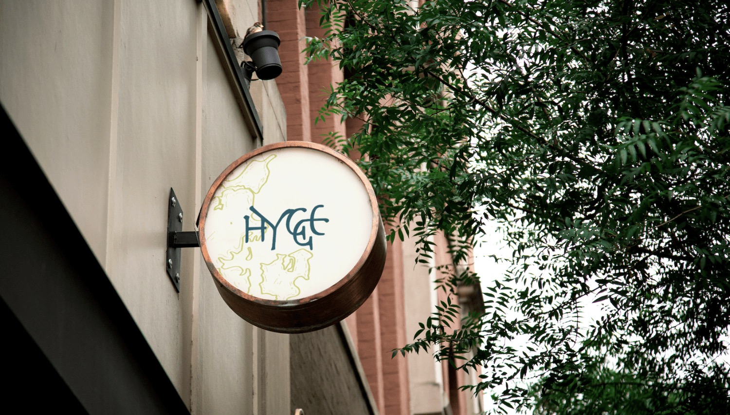 Hygge storefront sign mockup