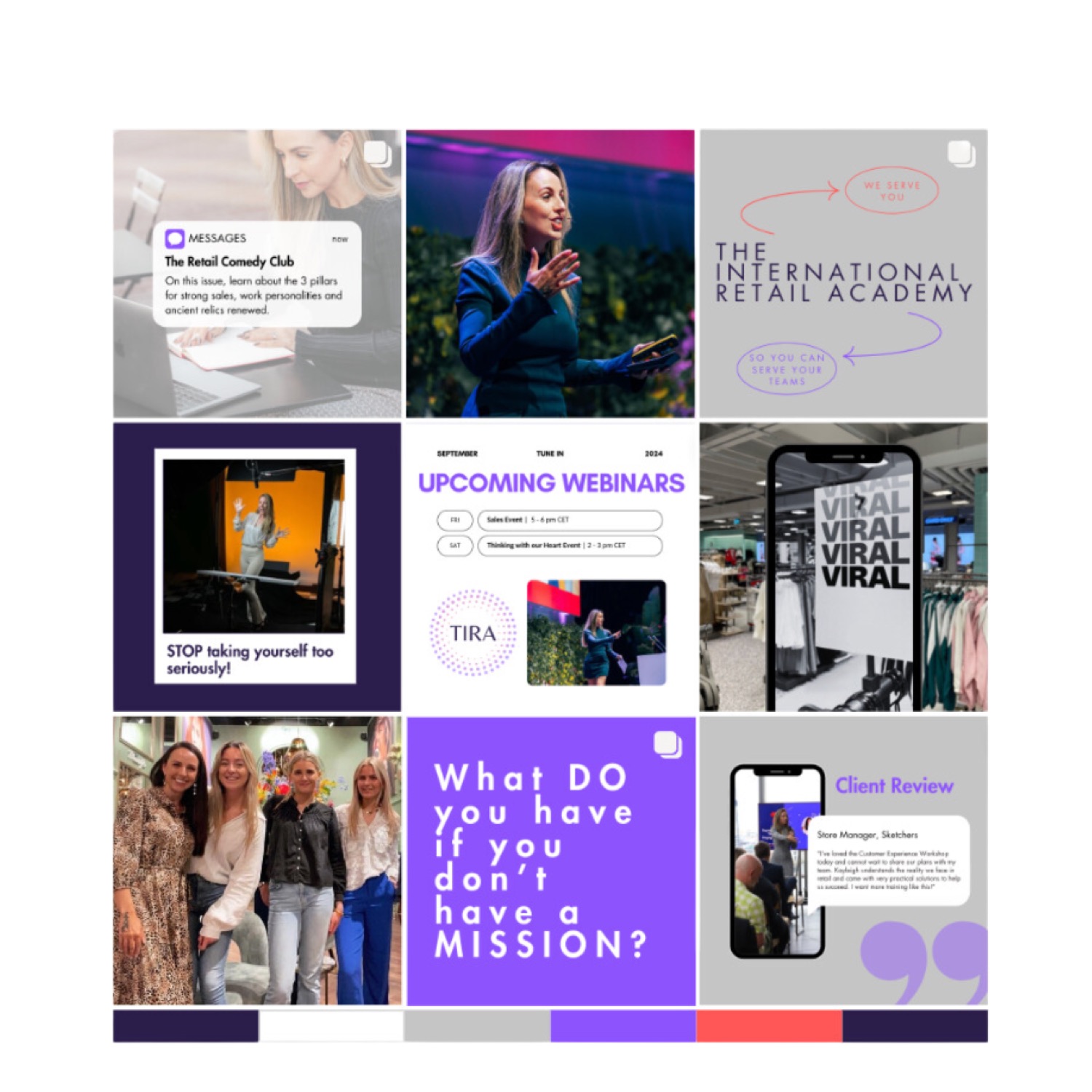 Social media templates for The International Retail Academy